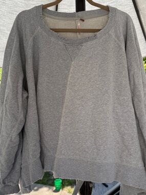Free People Two-Tone Gray Crewneck Sweatshirt